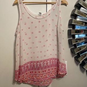 Sheer Boho Pink Paisley XL Tank